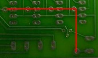 Air wire path on 4 axis kit PCB.